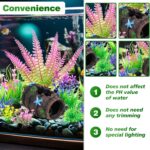 A colorful Ameliade 12-piece aquarium decoration set featuring a broken barrel cave and various artificial plastic plants.