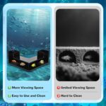 Black 5-inch EMUTOL aquarium underground tunnel with two entrances, partially buried in substrate, in a fish tank.