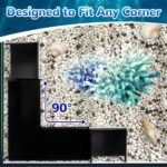 Black 5-inch EMUTOL aquarium underground tunnel with two entrances, partially buried in substrate, in a fish tank.