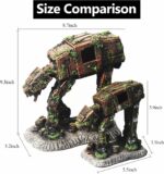 Small fazhongfa Star Wars AT-AT Walker resin aquarium decoration with fake moss details, suitable for fish tanks.